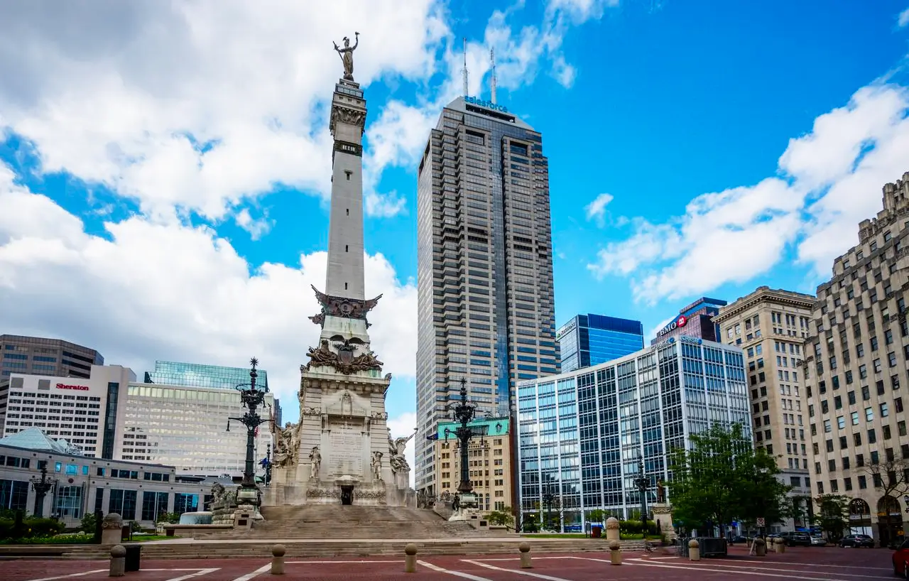 Monument in downtown Indianapolis, Indiana.